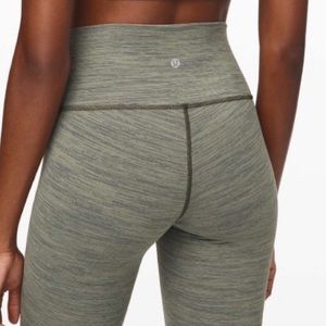 Lululemon Wunder Under Crop Wee Are From Space Sage Dark Olive. Size 6